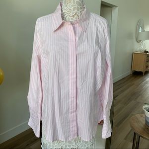 Lane Bryant pink and white striped top